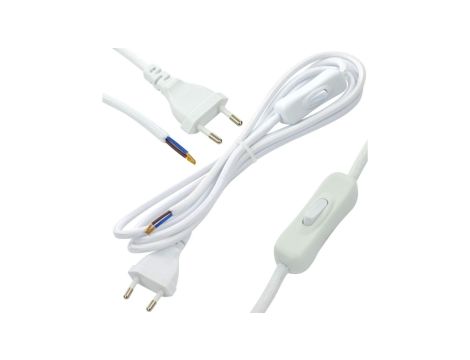 Przewód w oplocie do lampki 2x0,75mm 2m biały