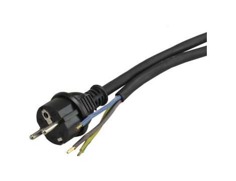 Przewód z wtyczką gumowy 3x2,5mm 3m czarny