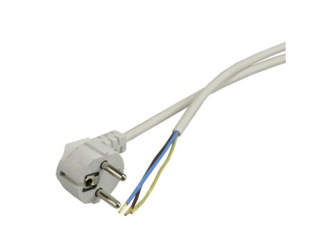Przewód z wtyczką kątową 3x1,0mm 3m biały