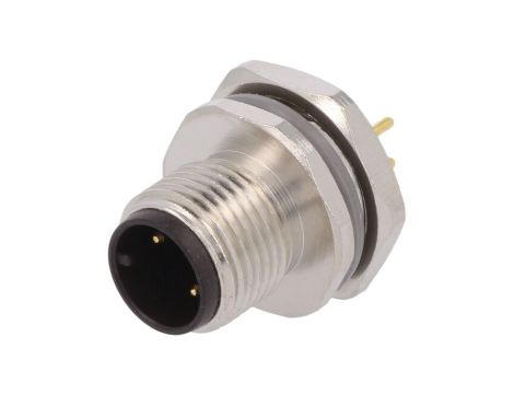 Złącze okrągłe M12 męskie proste montaż THT 3pin 250V T4142012031-000