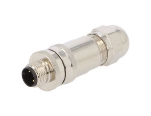 Złącze okrągłe M12 męskie proste ekranowane 3pin 250V PG9 T4111012031-000