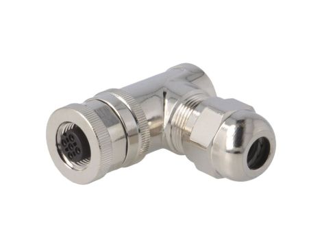 Złącze okrągłe M12 żeńskie kątowe ekranowane 4pin 250V PG9 T4112012041-000