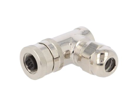 Złącze okrągłe M12 żeńskie kątowe ekranowane 5pin 60V PG7 T4112011051-000