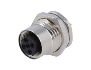 Złącze okrągłe M12 żeńskie proste montaż THT 5pin 60V T4141412051-000