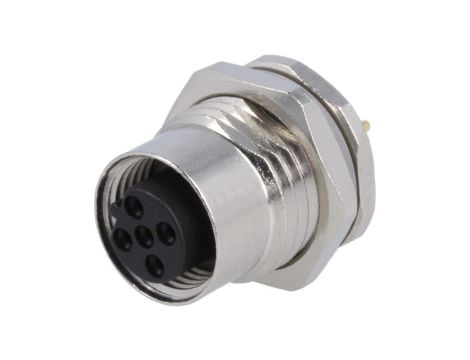 Złącze okrągłe M12 żeńskie proste montaż THT 5pin 60V T4141412051-000