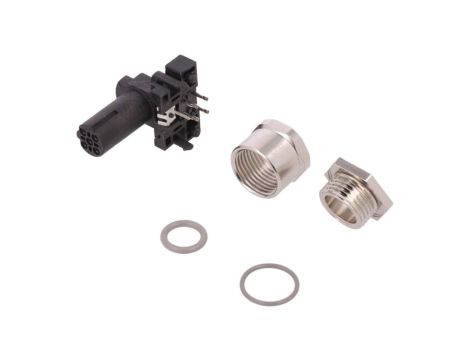 Złącze okrągłe M12 żeńskie kątowe montaż THT 4pin 250V T4145535041-001