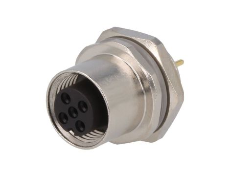 Złącze okrągłe M12 żeńskie proste montaż THT 3pin 250V T4143012031-000