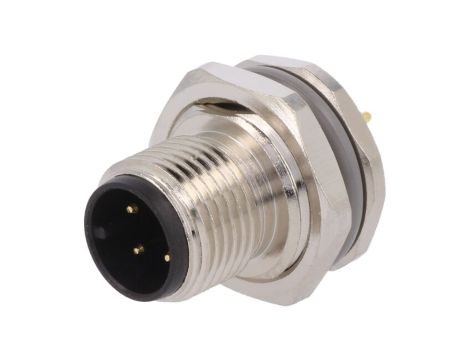 Złącze okrągłe M12 męskie proste montaż THT 4pin 250V T4140012041-000