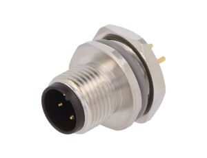 Złącze okrągłe M12 męskie proste montaż THT 4pin 250V T4142012041-000