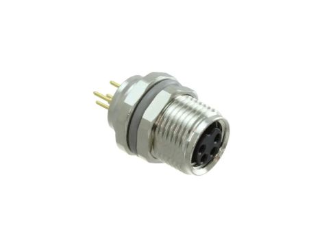 Złącze okrągłe M8 żeńskie proste montaż THT 4-PIN 30V T4041017041-000