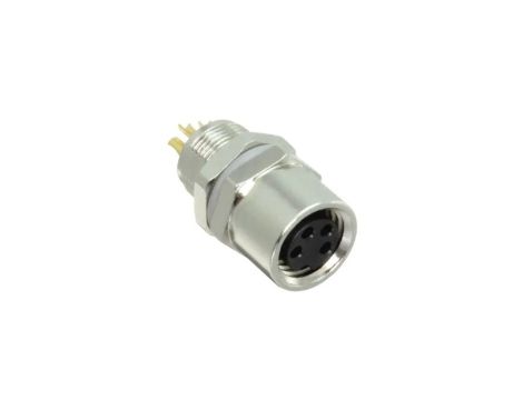 Złącze okrągłe M8 żeńskie proste montaż THT 4-PIN 30V T4033014041-000