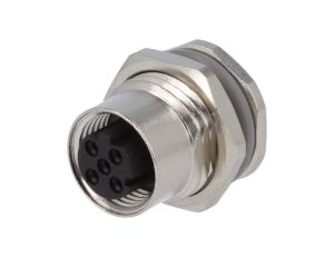 Złącze okrągłe M12 żeńskie proste do lutowania 4pin 250V T4131512041-000