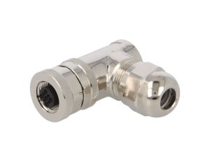 Złącze okrągłe M12 żeńskie kątowe ekranowane 4pin 250V PG7 T4112011041-000