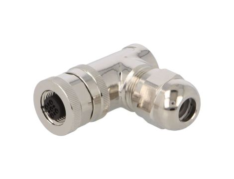 Złącze okrągłe M12 żeńskie kątowe ekranowane 4pin 250V PG7 T4112011041-000