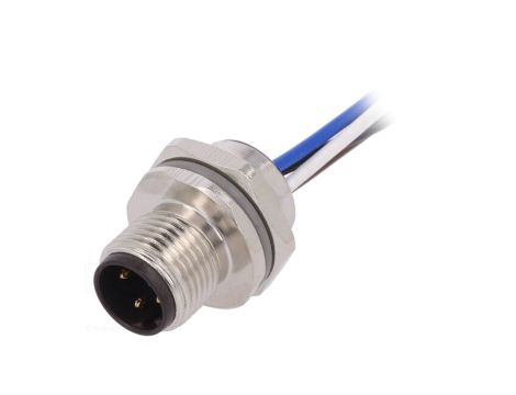 Złącze okrągłe M12 męskie proste 4pin 250V 0,2m T4171210504-001