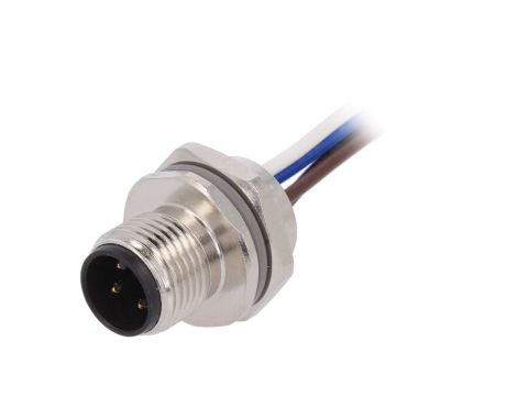 Złącze okrągłe M12 męskie proste 4pin 250V 0,2m T4171210004-001