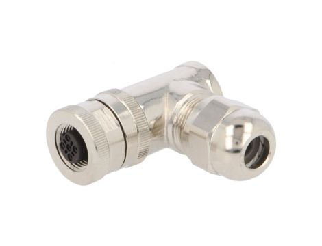 Złącze okrągłe M12 żeńskie kątowe ekranowane 5pin 60V PG7 T4112411051-000