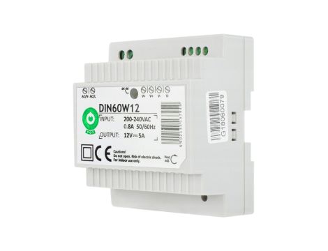 Zasilacz POS na szynę DIN 60W 12VDC 5A DIN60W12