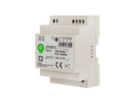 Zasilacz POS na szynę DIN 30W 12VDC 2,5A DIN30W12