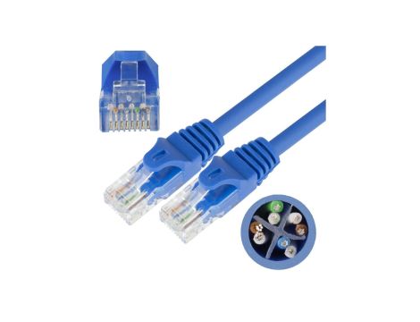 Patchcord UTP kat.6 kabel sieciowy LAN 2x RJ45 linka niebieski 3m NEKU
