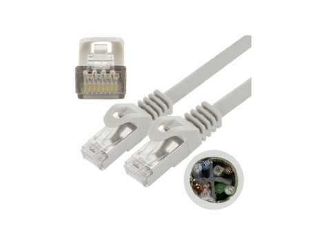 Patchcord FTP kat.6 kabel sieciowy LAN 2x RJ45 linka szary 0,25m NEKU