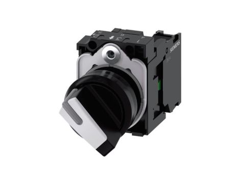 Przełącznik 2 pozycyjny 22mm tworzywo 1NO bez samopowrotu czarny/biały możl podświetlenie SIRIUS ACT 3SU1100-2BF60-1BA0