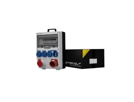 Rozdzielnica budowlana TD zabezpieczona 32A/5P 16A/5P 4x230V Schuko