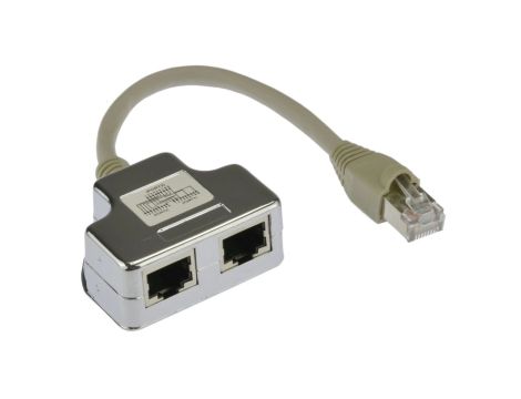 Adapter typu rozdzielacz 2xRJ45/1xRJ45 kat.5e FTP