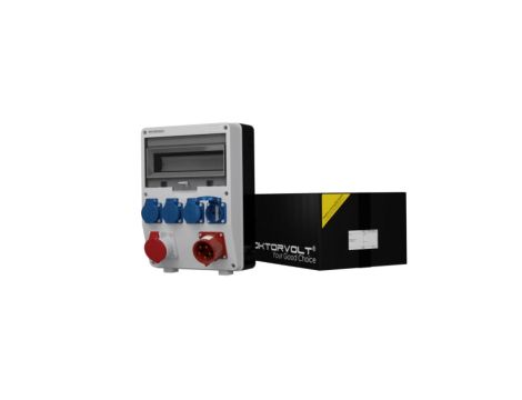 Rozdzielnica budowlana z wtyczką odbiornikową 32A gniazda 16A 4x230V Schuko Mennekes Doktorvolt 2381