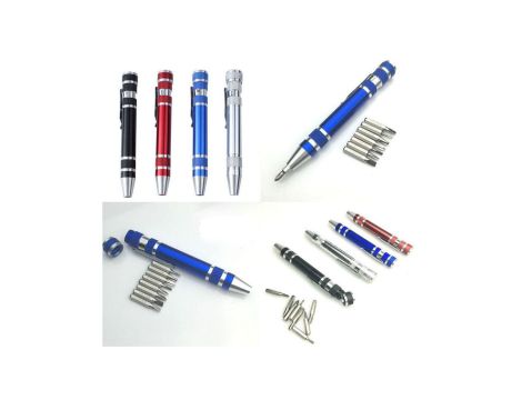 Śrubokręt 8w1 pen wkrętaki proste i krzyżowe 8 mini