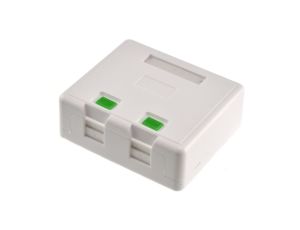 Puszka natynkowa biała na 2 moduły keystone Mediabox