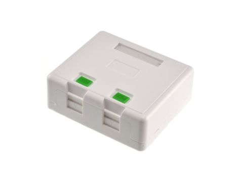 Puszka natynkowa biała na 2 moduły keystone Mediabox