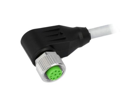 Złącze okrągłe M12 żeńskie kątowe z wolnym końcem przewodów 8pin 7000-17061-2950300