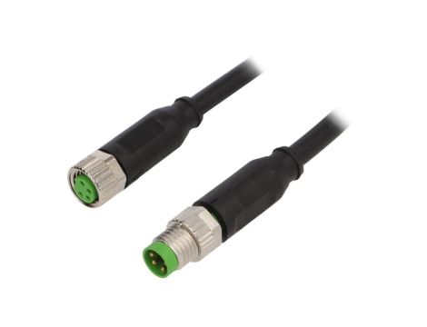 Konektor M8 męski prosty - M8 żeński prosty 4pin 7000-88011-6110100