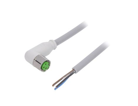 Złącze okrągłe M8 żeńskie kątowe z wolnym końcem przewodów 3pin 7014-08081-2100500