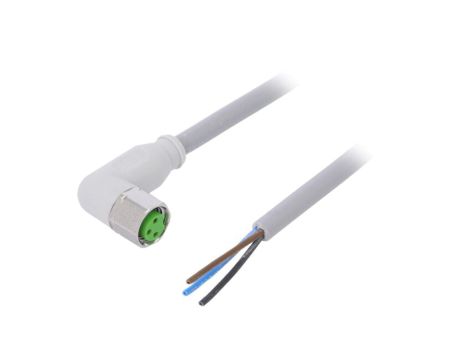 Złącze okrągłe M8 żeńskie kątowe z wolnym końcem przewodów 3pin 7014-08081-2100300