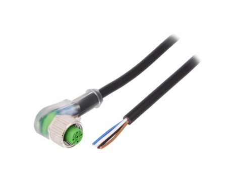 Złącze okrągłe M12 żeńskie kątowe z wolnym końcem przewodów 4pin 7000-12421-6140300