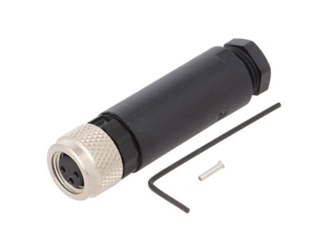 Złącze okrągłe M8 żeńskie proste 3pin 7000-08621-0000000