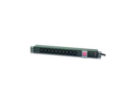 Listwa zasilająca Rack 1U 10X Gniazdo C13 Wtyk C14 Do Ups I-CASE STRIP-10C