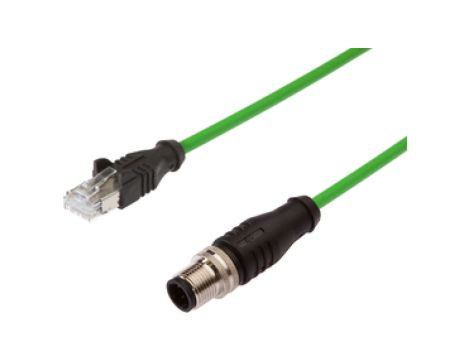 Kabel połączeniowy M12 męski 4pin prosty kodowanie D RJ45 męski 4pin prosty 4x0.14mm VK308F25
