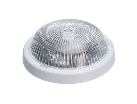 Oprawa ALFA, E27, 100W, biała-polipropylen, klosz przeźroczysty-szkło, IP44 A2210