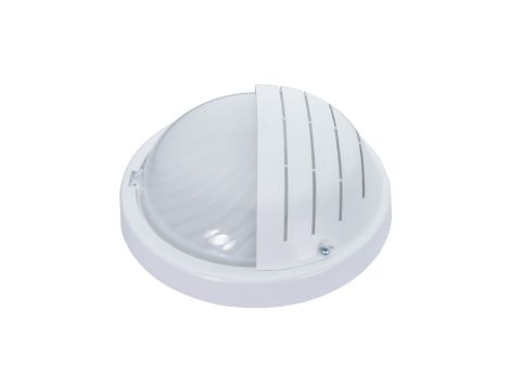 Oprawa GRILL, E27, 60W, biała-polipropylen, klosz matowy-poliwęglan, IP44, osłona, IK10 A2240-MP