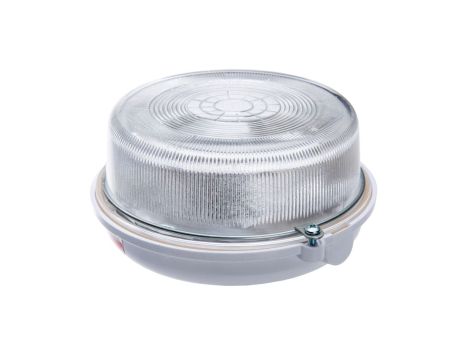 Oprawa SAUNA-7061NC, E27, 100W, biała-bakelit, klosz przeźroczysty-szkło, IP54 A2820