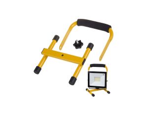 Podłogowy statyw roboczy dla naświetlaczy LED Maclean, kolor żólty, stal, możliwość regulacji kąta, pasuje do MCE530/630, MCE632