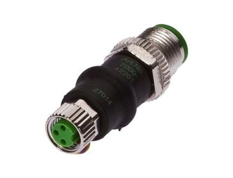 Złącze M8 proste żeńskie 3pin M12 proste męskie 3pin 24V -25-85 stC IP67 VK000036