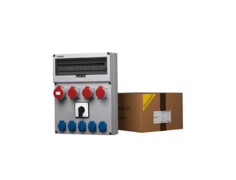 Rozdzielnica budowlana z łącznikiem GR-S/FI 32A 3x16A 5x230V Schuko Doktorvolt 6640