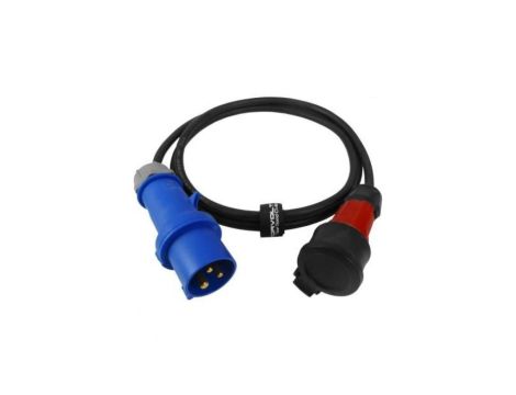 Kabel przejściowy 2m IP44 16A/230V z wtyczki kempingowej 16A/3P na gniazdo schuko 230V adapter przewód 3x1,5 Doktorvolt 2572