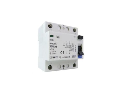 Wyłącznik różnicowoprądowy 25A 30mA 2P 10kA TYP B RCD/RCCB SEZ 8842