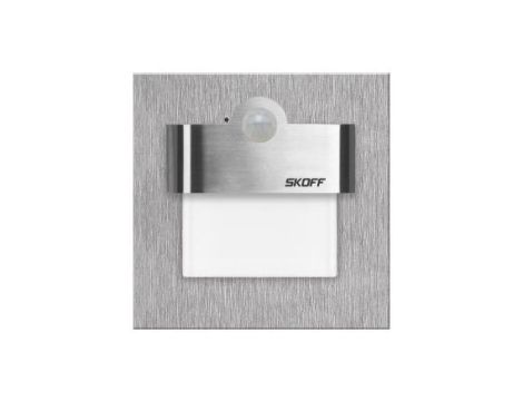 SKOFF TANGO PIR stal szlif 10V 0,8W 4000K ciepła biała oprawa schodowa INOX z czujnikiem ruchu PIR premiumled
