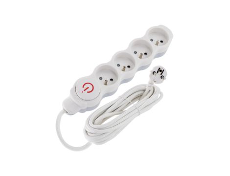 Przedłużacz prądowy 1.5m 4xGN (2P+Z) 3x1,00mm2 z wyłącznikiem